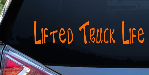 Lifted Truck Life Off Road Car or Truck Window Decal Sticker (Orange)