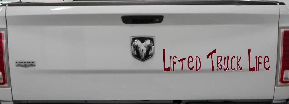 Lifted Truck Life Off Road Car or Truck Window Decal Sticker (Purple Red)