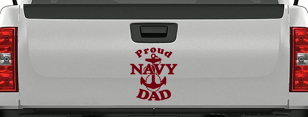 Proud Navy Dad Anchor Military Car or Truck Window Decal Sticker
