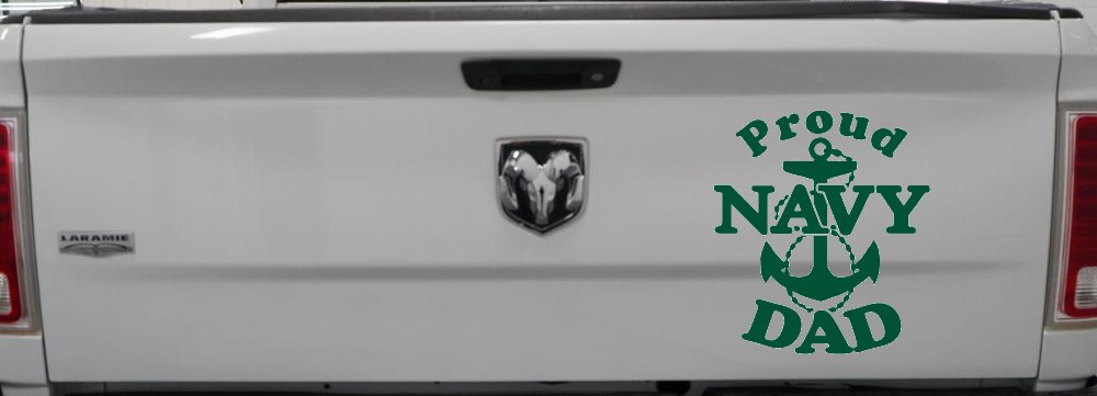 Proud Navy Dad Anchor Military Car or Truck Window Decal Sticker