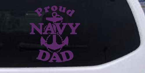 Proud Navy Dad Anchor Military Car or Truck Window Decal Sticker