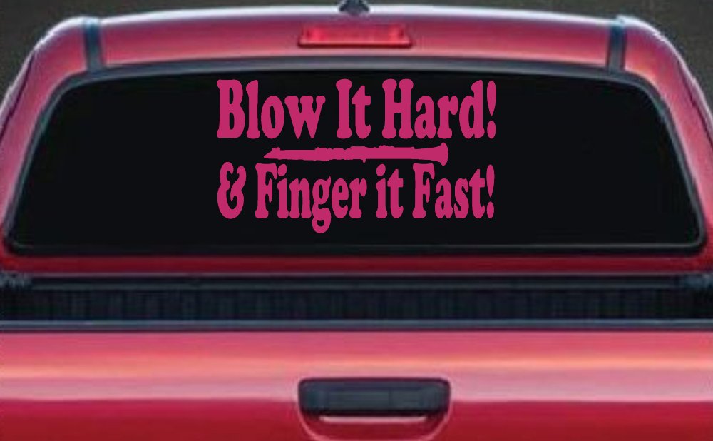Blow Hard Finger Fast Funny Band Clarinet Music Car or Truck Window Decal Sticker