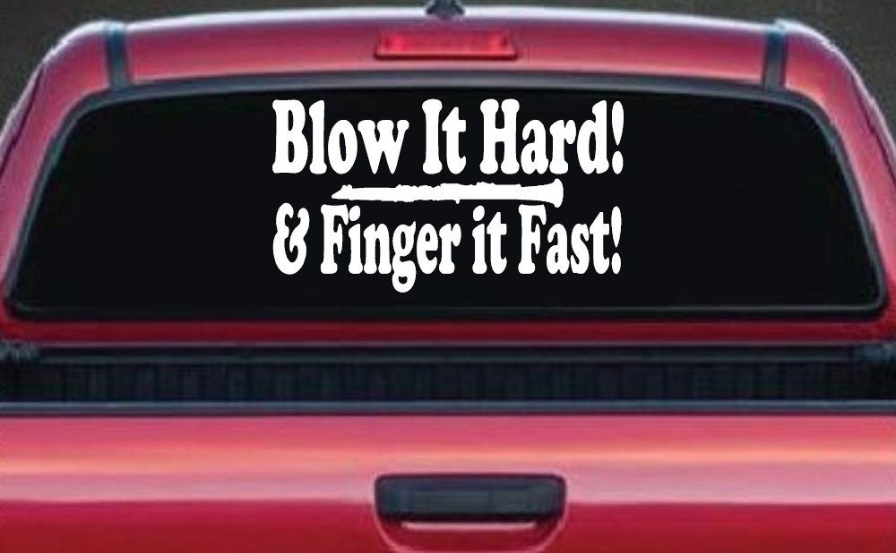 Blow Hard Finger Fast Funny Band Clarinet Music Car or Truck Window Decal Sticker
