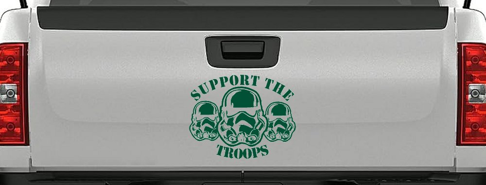Support The Storm Troopers  Sci Fi Car or Truck Window Decal Sticker (Dark Green)