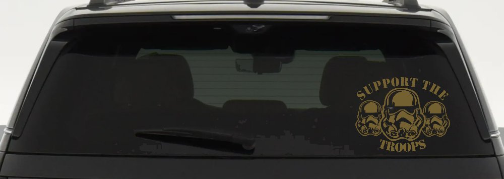 Support The Storm Troopers  Sci Fi Car or Truck Window Decal Sticker (Gold)