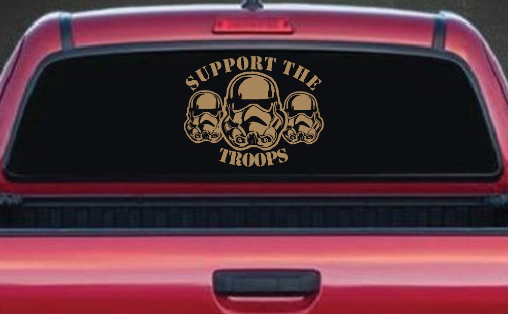 Support The Storm Troopers  Sci Fi Car or Truck Window Decal Sticker (Light Brown)