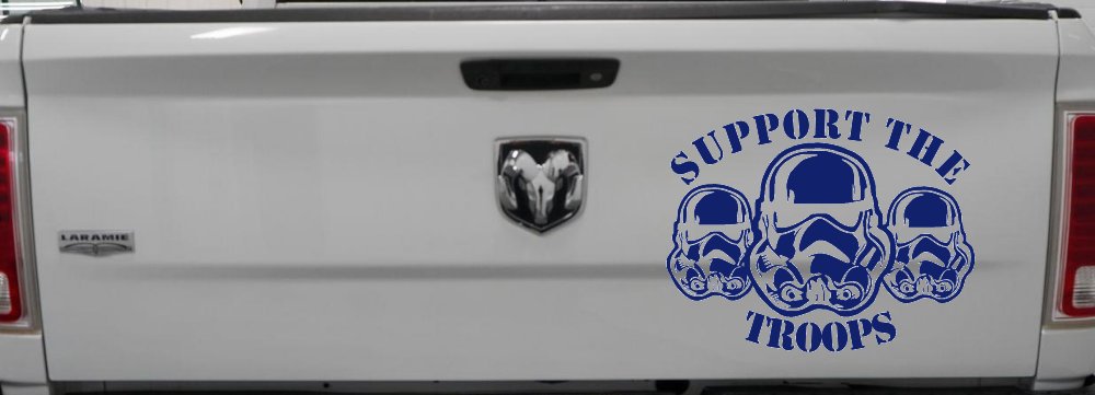 Support The Storm Troopers  Sci Fi Car or Truck Window Decal Sticker (Navy)