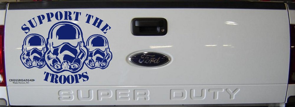 Support The Storm Troopers  Sci Fi Car or Truck Window Decal Sticker (Navy)