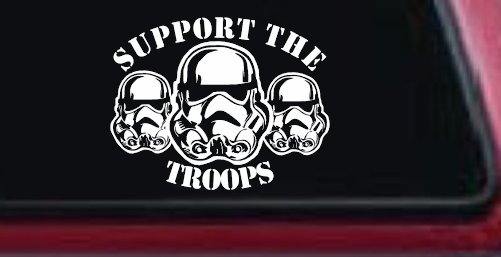 Support The Storm Troopers  Sci Fi Car or Truck Window Decal Sticker (White)