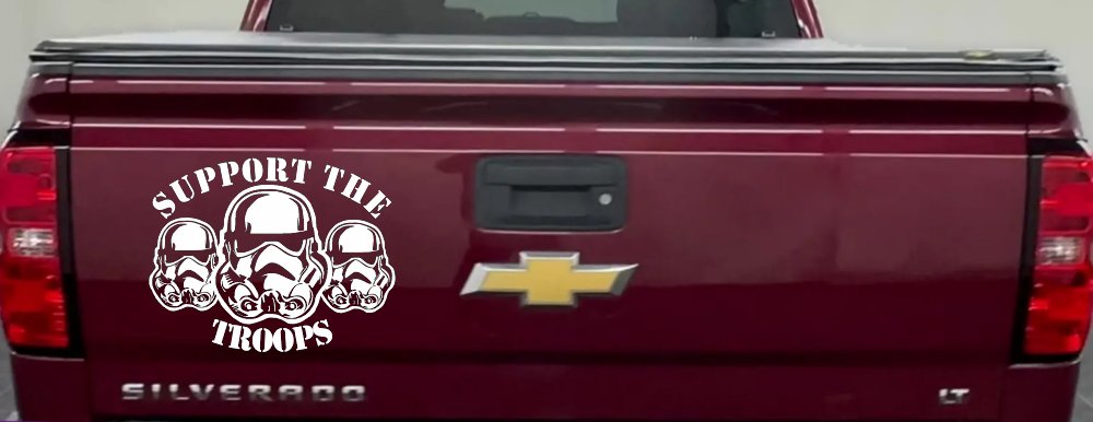 Support The Storm Troopers  Sci Fi Car or Truck Window Decal Sticker