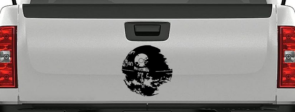 Death Star Sci Fi Car or Truck Window Decal Sticker (Black)