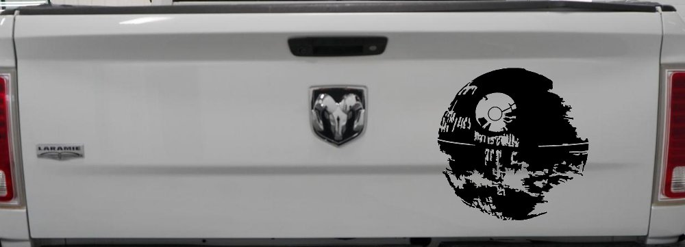 Death Star Sci Fi Car or Truck Window Decal Sticker (Black)