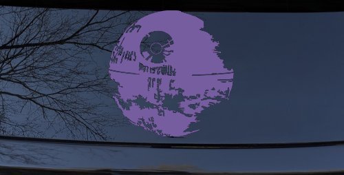 Death Star Sci Fi Car or Truck Window Decal Sticker (Purple)