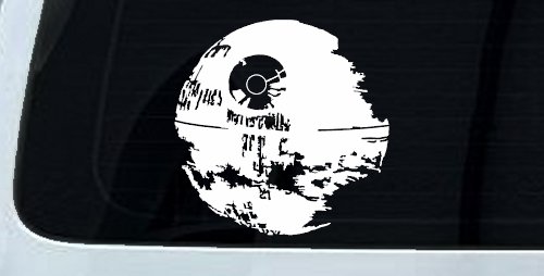 Death Star Sci Fi Car or Truck Window Decal Sticker (White)