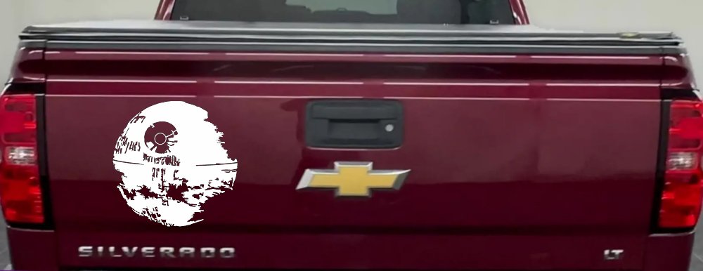 Death Star Sci Fi Car or Truck Window Decal Sticker (White)