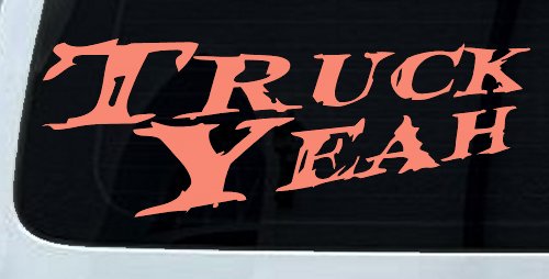 Truck Yeah Country Car or Truck Window Decal Sticker (Coral)