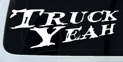 Truck Yeah Country Car or Truck Window Vinyl Decal Sticker (White)