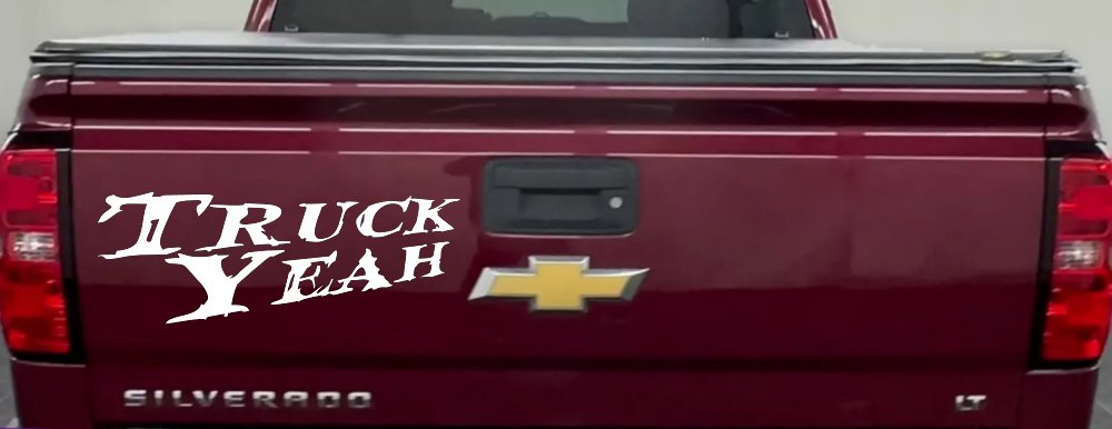 Truck Yeah Country Car or Truck Window Decal Sticker (White)