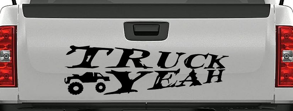 Truck Yeah With Truck Country Car or Truck Window Decal Sticker (Black)