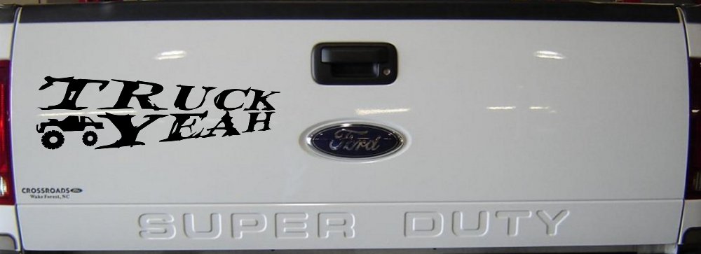 Truck Yeah With Truck Country Car or Truck Window Decal Sticker (Black)