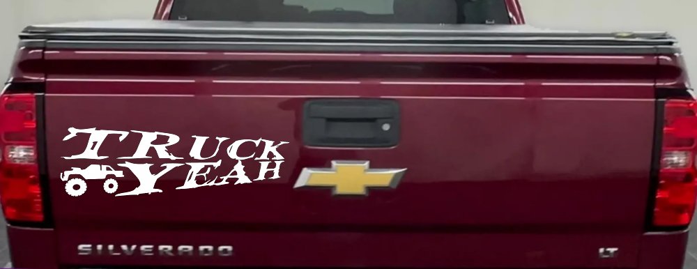 Truck Yeah With Truck Country Car or Truck Window Decal Sticker (White)