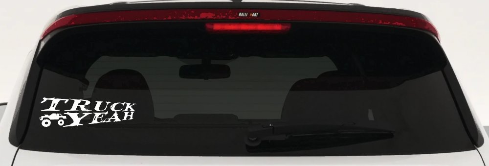 Truck Yeah With Truck Country Car or Truck Window Vinyl Decal Sticker (White)