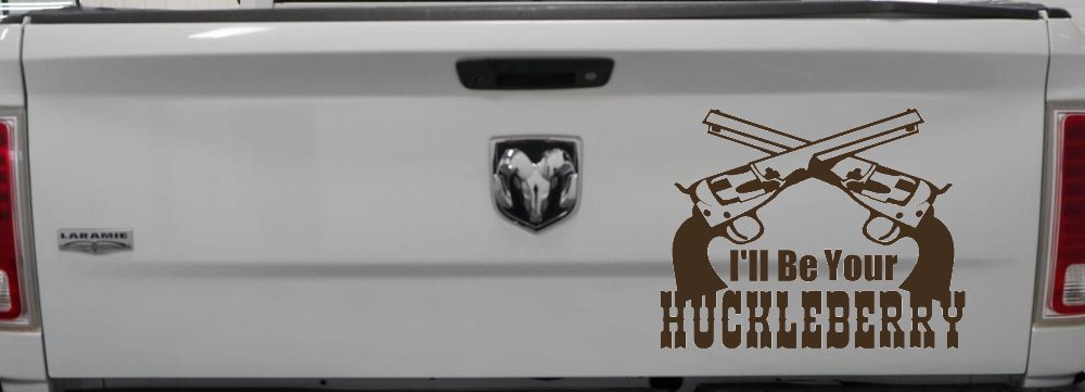 I'll Be Your Huckleberry Crossed Pistols Guns Car or Truck Window Decal Sticker