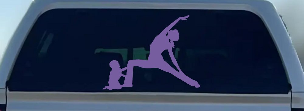 Yoga Mother And Child Car or Truck Window Vinyl Decal Sticker (Purple)