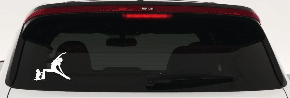Yoga Mother And Child Car or Truck Window Decal Sticker (White)