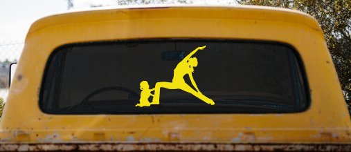 Yoga Mother And Daughter Car or Truck Window Decal Sticker (Yellow)
