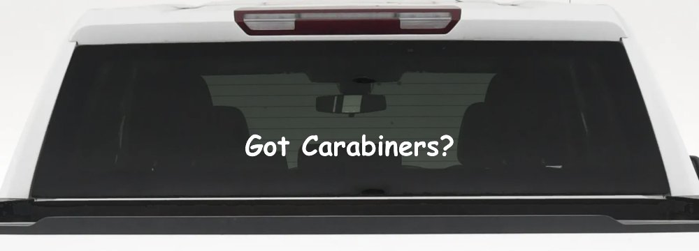 Got Carabiners Car or Truck Window Decal Sticker (White)