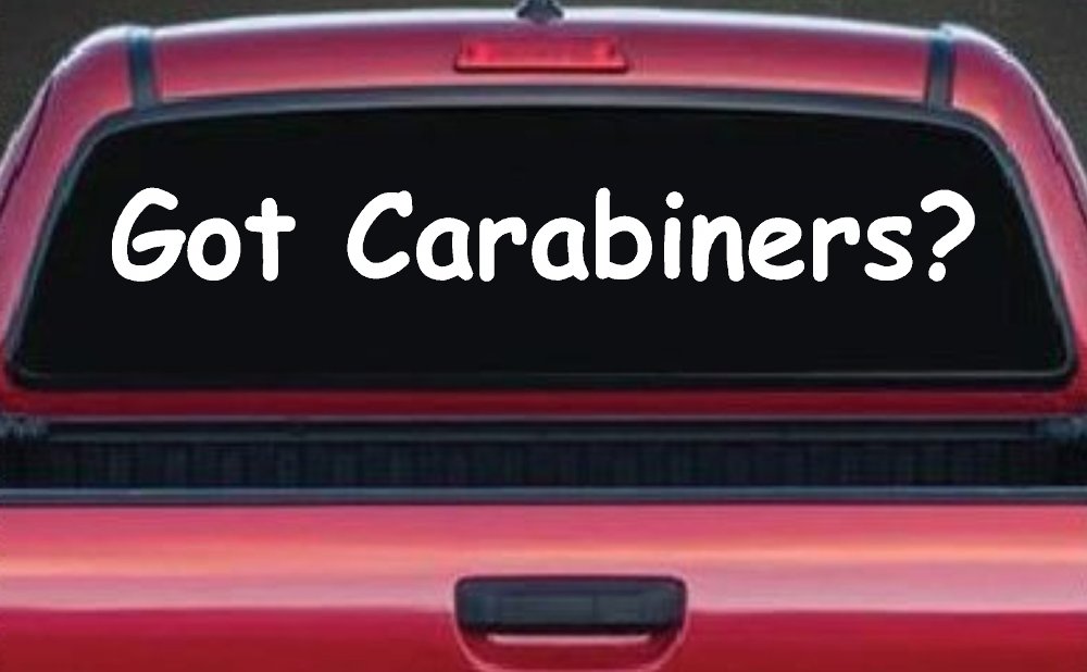Got Carabiners Car or Truck Window Decal Sticker (White)