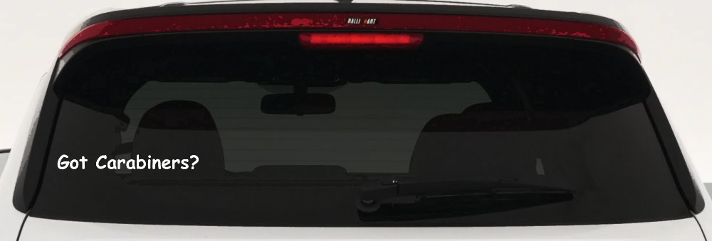 Got Carabiners Car or Truck Window Vinyl Decal Sticker (White)