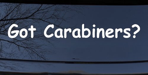 Got Carabiners Car or Truck Window Vinyl Decal Sticker (White)