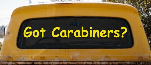 Got Carabiners Car or Truck Window Decal Sticker (Yellow)