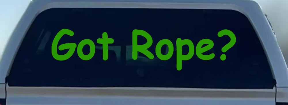 Got Rope Repelling Car or Truck Window Decal Sticker (Lime)