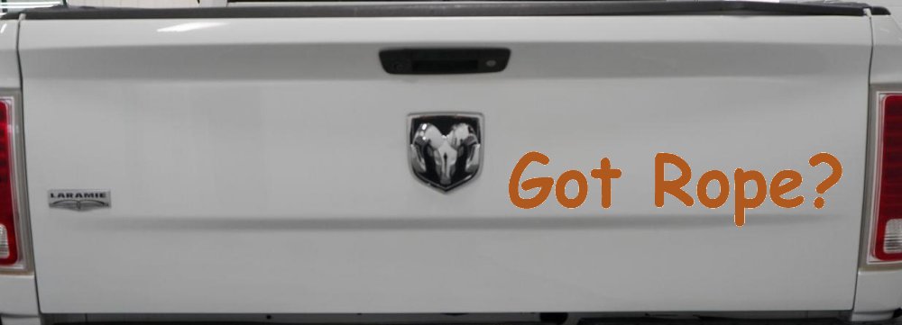 Got Rope Repelling Car or Truck Window Decal Sticker (Nut Brown)