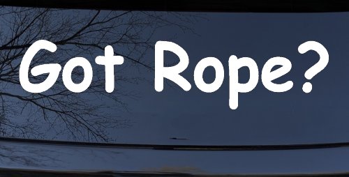 Got Rope Repelling Car or Truck Window Decal Sticker (White)