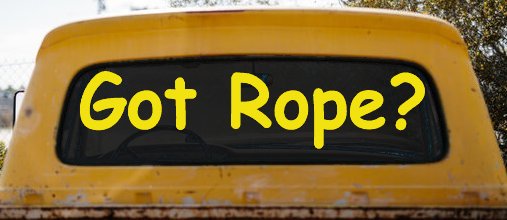 Got Rope Repelling Car or Truck Window Decal Sticker (Yellow)