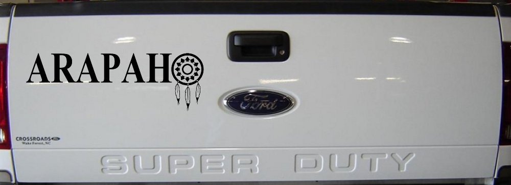 Arapaho Tribe Dreamcatcher Native American Indian Dream Catcher Car or Truck Window Decal Sticker (Black)