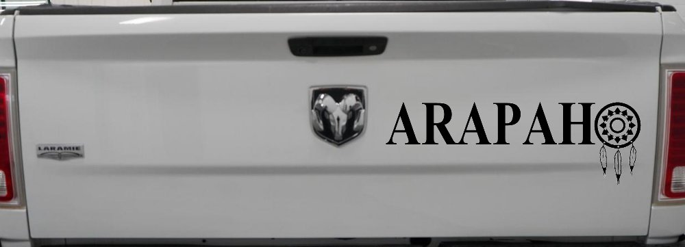Arapaho Tribe Dreamcatcher Native American Indian Dream Catcher Car or Truck Window Decal Sticker (Black)