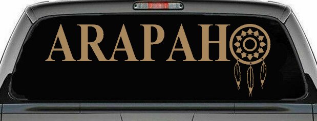 Arapaho Tribe Dreamcatcher Native American Indian Dream Catcher Car or Truck Window Decal Sticker (Light Brown)