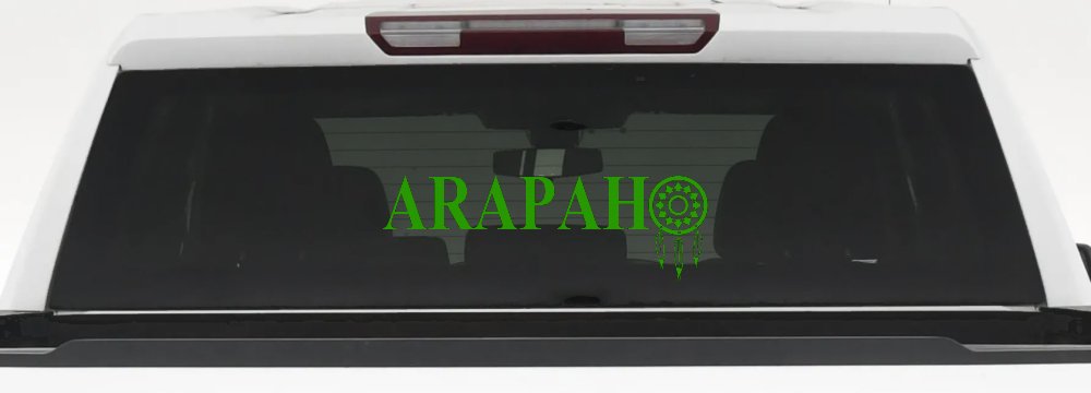 Arapaho Tribe Dreamcatcher Native American Indian Dream Catcher Car or Truck Window Decal Sticker (Lime)