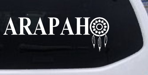 Arapaho Tribe Dreamcatcher Native American Indian Dream Catcher Car or Truck Window Vinyl Decal Sticker (White)