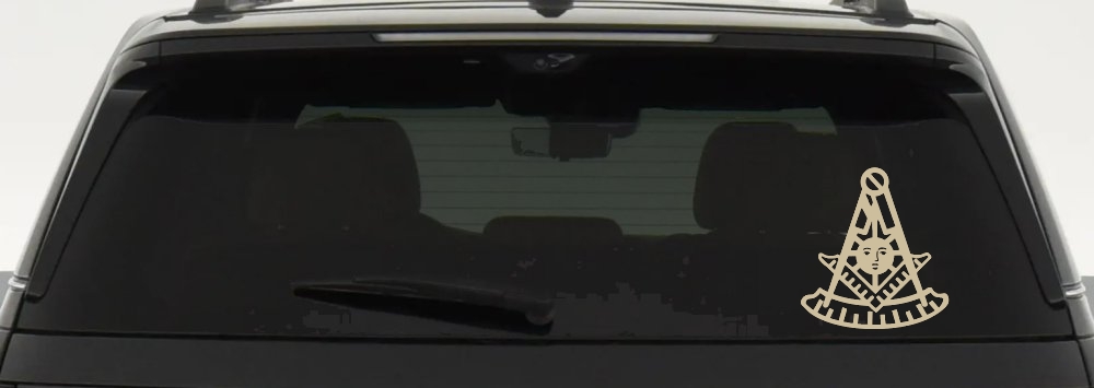Freemason Masonic Past Master Square and Compass Car or Truck Window Decal Sticker