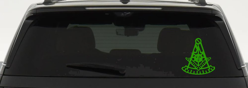 Freemason Masonic Past Master Square and Compass Car or Truck Window Decal Sticker