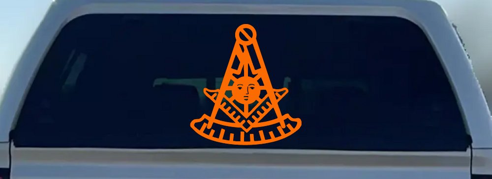 Freemason Masonic Past Master Square and Compass Car or Truck Window Decal Sticker