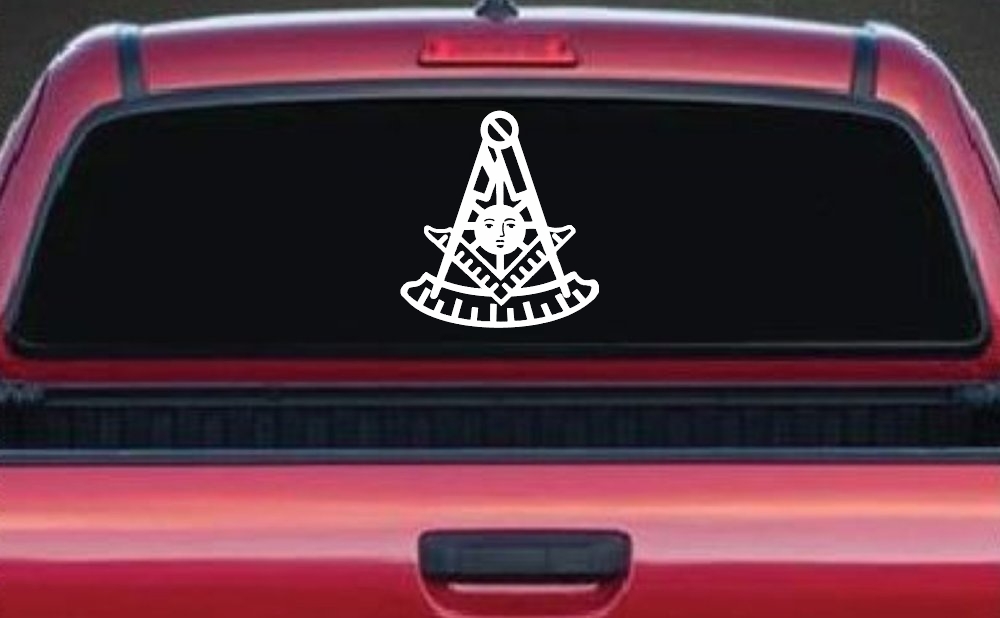Freemason Masonic Past Master Square and Compass Car or Truck Window Decal Sticker
