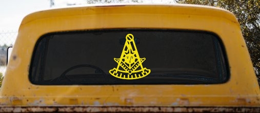 Freemason Masonic Past Master Square and Compass Car or Truck Window Decal Sticker