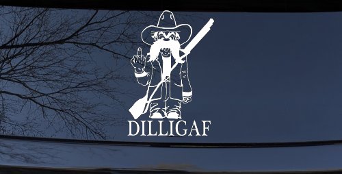 DILLIGAF Do I Look Like I Give A F Funny Car or Truck Window Decal Sticker (White)